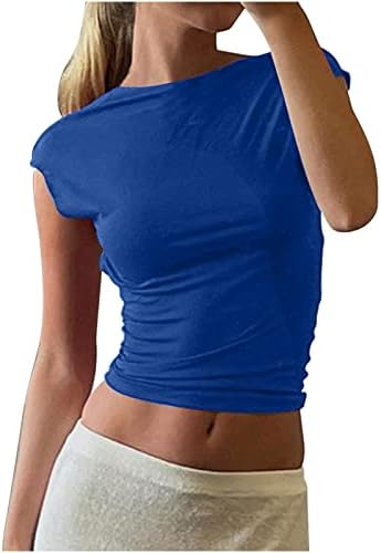 Camisetas sin mangas ajustadas para mujer צבע Sólido Slim Cuello Redondo Chaleco Camisa Tanques Cortos Camisa Club