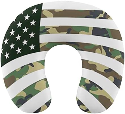 דגל אמריקאי דגל אמריקאי כרית נסיעות ראש וצוואר תמיכה בצוואר כרית זיכרון קצף כרית משענת ראש בצורת U