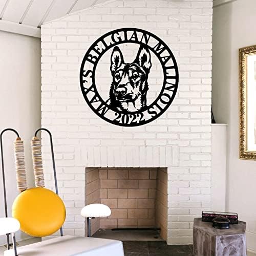 בלגיה מלינוס קיר קיר קיר מותאם אישית שלט מתכת חובב חובב בעלי חיים שלט קיר מודרני לחדר שינה בסלון, מתנות מלונות בלגיות, מתנת כלבים, מתנה