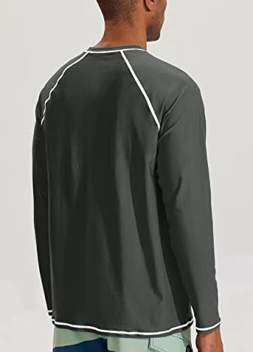ויליט שומר פריחה לגברים חולצות שחייה SPF חולצת שמש מים שרוול ארוך UPF 50+ הגנה על UV רופפת כושר מהיר יבש
