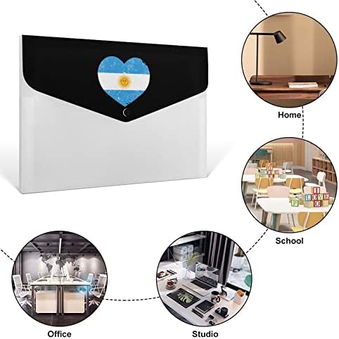 ארגנטינה רטרו לב בצורת דגל מודפס הרחבת קובץ תיקיית 6 כיסים אקורדיון מסמכים ארגונית עבור בית משרד