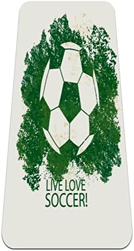 אהבה כדורגל כדורגל ירוק מזרן יוגה עבה במיוחד-תרגיל החלקה ידידותי לסביבה מחצלת כושר מחצלת אימון לכל סוגי תרגילי היוגה, הפילאטיס והרצפה