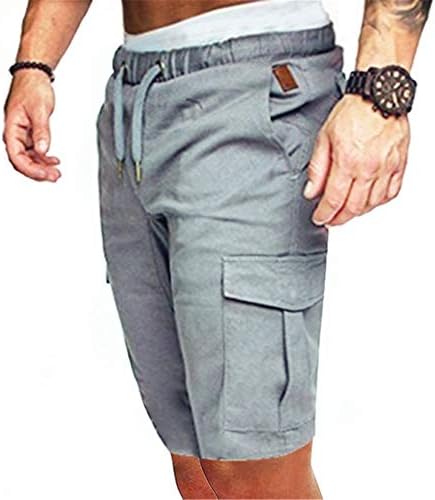 Andongnywell Mens Surgring Alastic מותניים המותניים המריצים מכנסיים חדר כושר אימון מהיר אימון יבש מכנסיים קצרים עם כיס