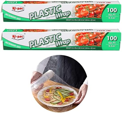2 פלסטיק נצמד לעטוף למתוח מזון כיסוי חותם טרי משלוח ברור 200 רגל רבוע