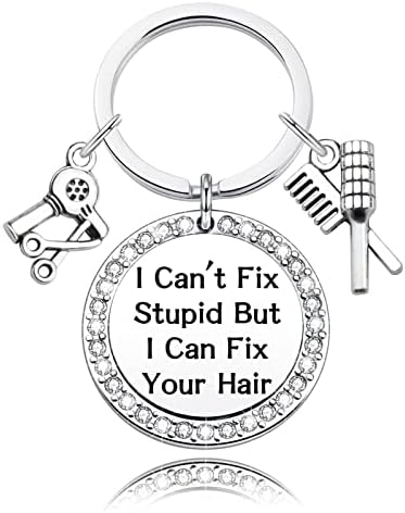 סטייליסט שיער מחזיק מפתח קוסמטיקה מתנה מסרק שיער יבש קסם מספרה מתנה סטייליסט שיער מעצבים תכשיטים מתנה לתארים מתנה