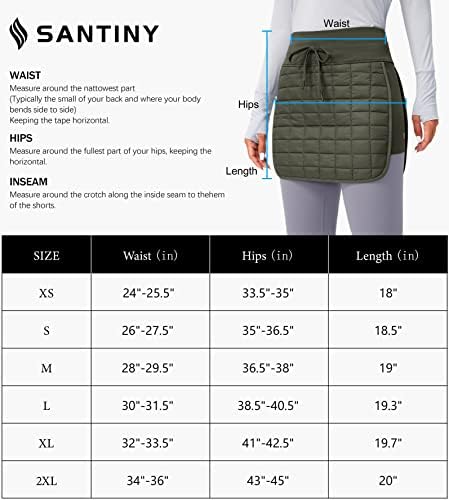 Santiny's Santiny's 18 חצאית מבודדת בכיסי רוכסן מותניים גבוהים עם חצאיות חורפיות חמות חמות נשים טיולים לריצה