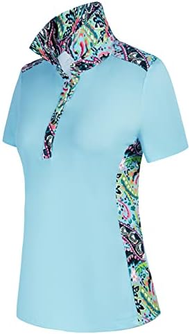 חולצות גולף של ג'ק סמית 'גולף לנשים שרוול קצר בלוק בלוק צבע ספורט ספורט חולצת פולו לחות מפתחת קלות