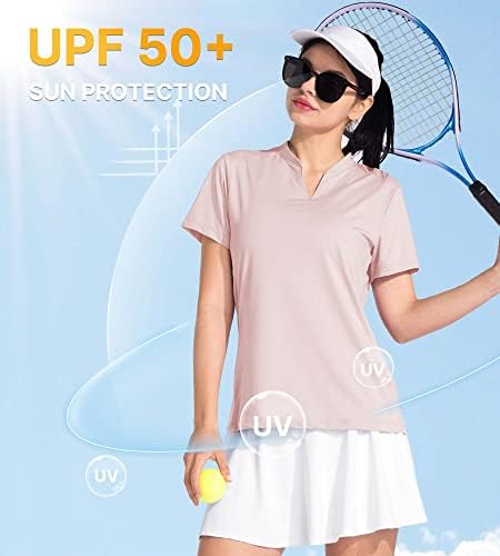 צ ' ינפון חולצות פולו גולף לנשים עם צווארון שרוול קצר ללא צווארון 50 + חולצות ריצה טניס חולצות יבשות מהירות