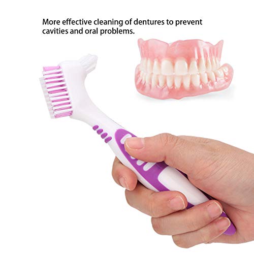 מברשת שיניים, 2 יחידות דו צדדי אוראלי טיפול שנן ניקוי מברשת נייד שנן נקי מברשות ביתי יעיל ניקוי שיניים תותבות