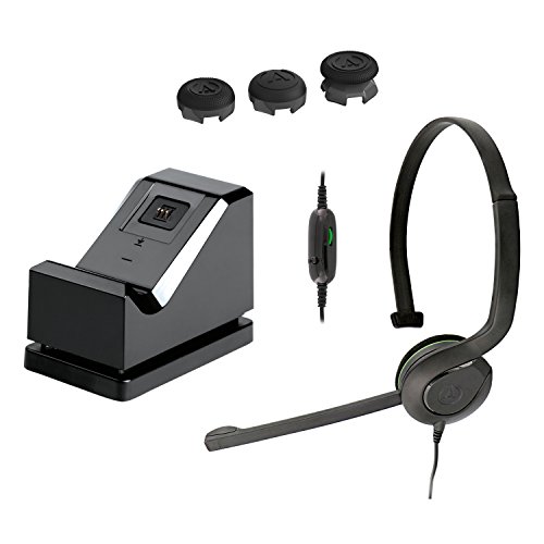 עמדת טעינה יחידה של Powera, כובעים אנלוגיים וערכת אוזניות צ'אט - Xbox One