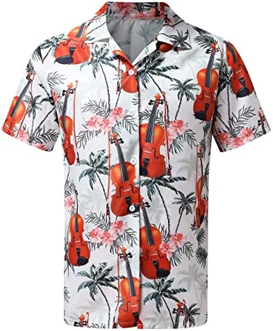 טוניקה מגניבה דפוס התאמה דקה עסקים דקים הוואי טוניקה טוניקה כפתור קיץ למעלה שרוול קצר V חולצות צוואר
