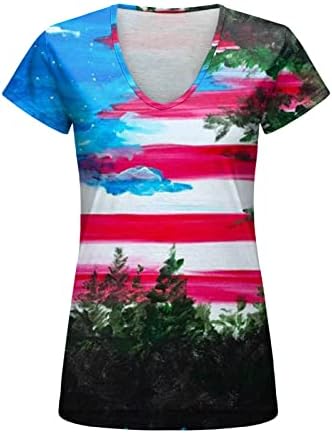 מקרית אימון חולצות נשים עצמאות יום לנשים הדפסת יומי קיץ חולצות לנשים של צווארון גופיות
